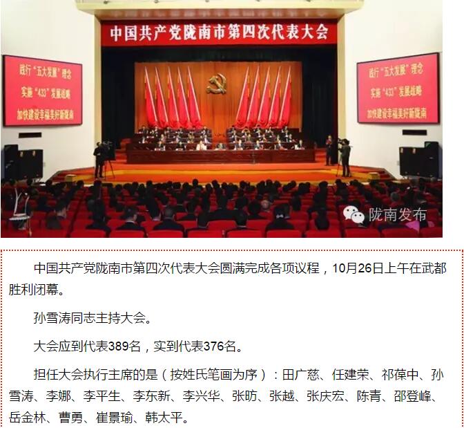 市第四次黨代會勝利閉幕！選出新一屆領(lǐng)導班子